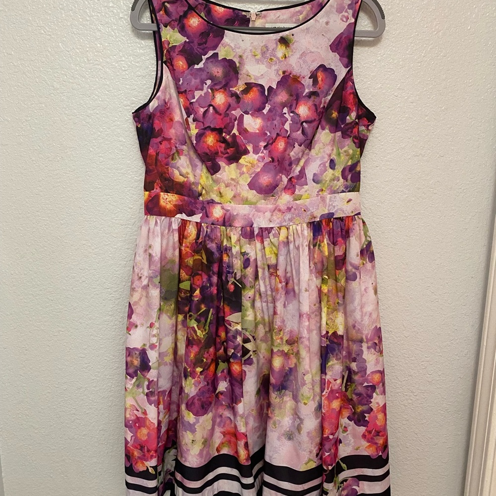 Liz Claiborne Pink and Purple A-Line Sundress